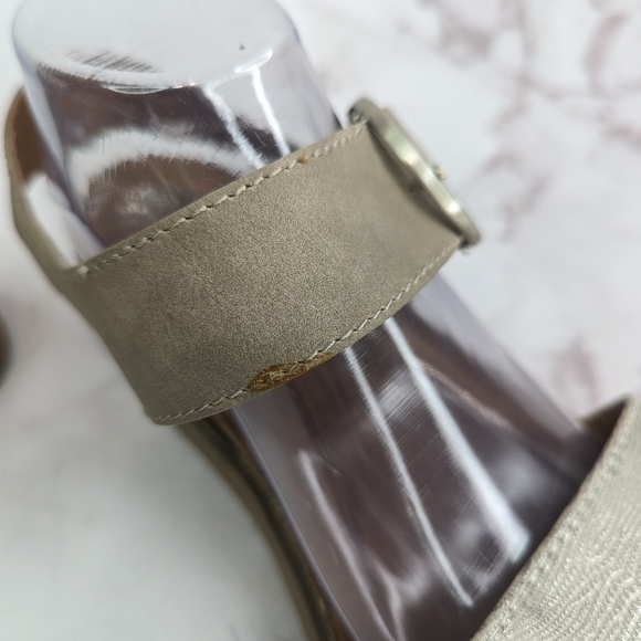 Sofft Sandals Womens 11 Metallic Gold Brown  Euro Buckle Ankle Strap Flat Greek - Picture 9 of 11